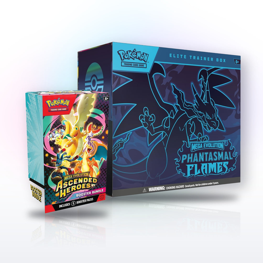 Комплект Pokemon TCG Phantasmal Flames Elite Trainer Box и Ascended Heroes Booster Bundle, английско издание, фабрично запечатан продукт